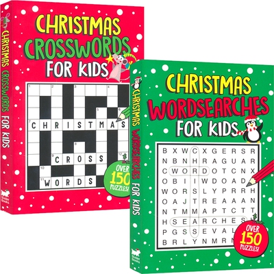Christmas Crosswords  Wordsearches For Kids 儿童圣诞主题 填词和找词游戏 纵横填词 单词搜索 趣味解谜益智活动 英文原版图书