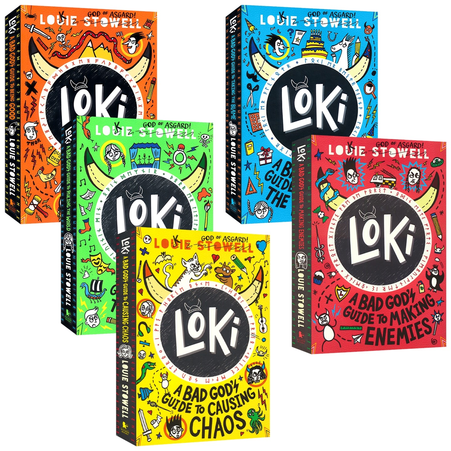 Loki 洛基日记系列1-5册 英文原版 爆笑日记体章节小说 涂鸦插画故事书 坏神搞事指南 树敌指南 9-12岁课外阅读图书 北欧神话元素