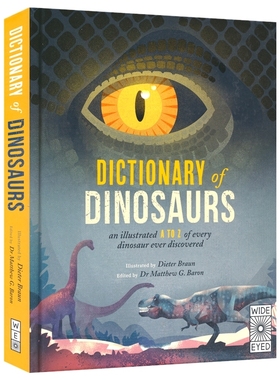 【自营】Dictionary Of Dinosaurs 恐龙字典 恐龙百科 恐龙大全 精装全彩插图百科读物 6岁+英文课外读物 英文原版进口图书