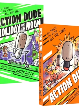 All Thrills All Action All the Time! Action Dude 动作小子2册 搞笑格子漫画 英雄冒险主题 英语课外读物 英文原版进口儿童图书