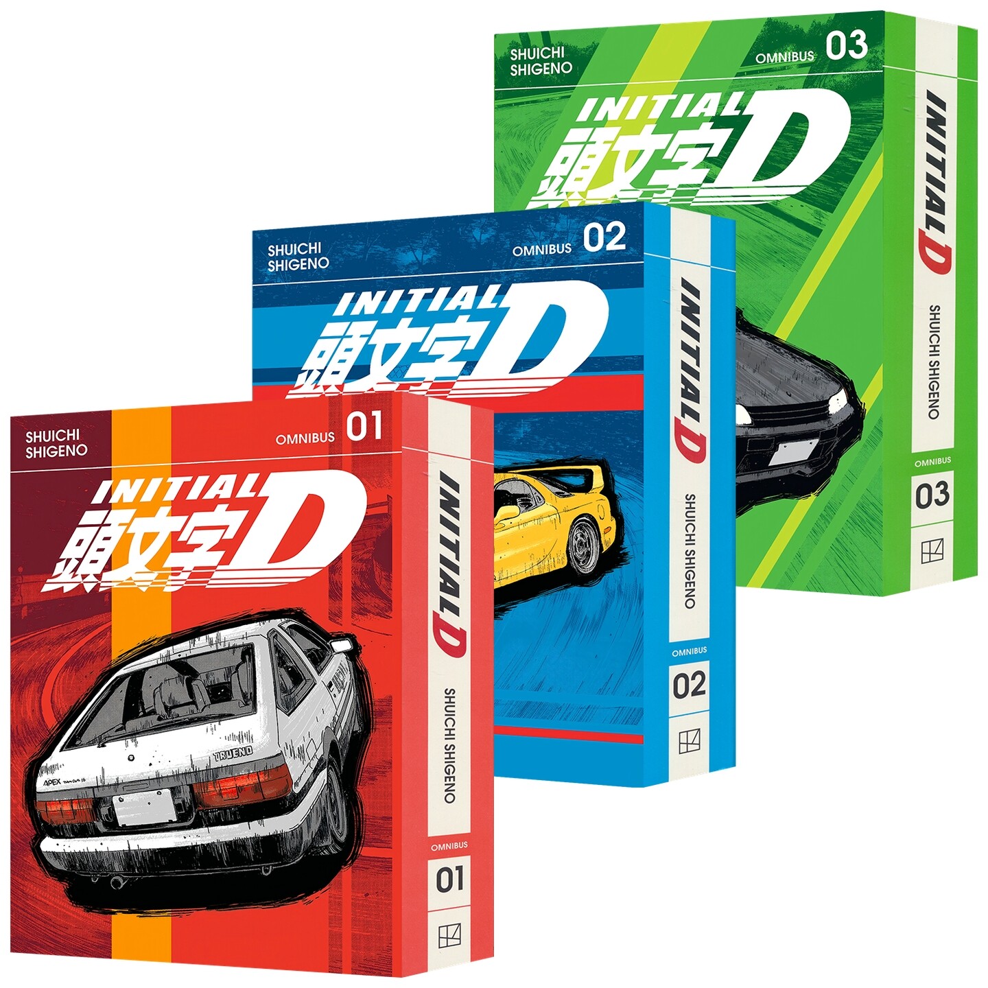Initial D 头文字D系列 精选集第1-3卷 经典赛车漫画 讲谈社漫画 重野秀一 青少年英语读物 英文原版进口儿童图书