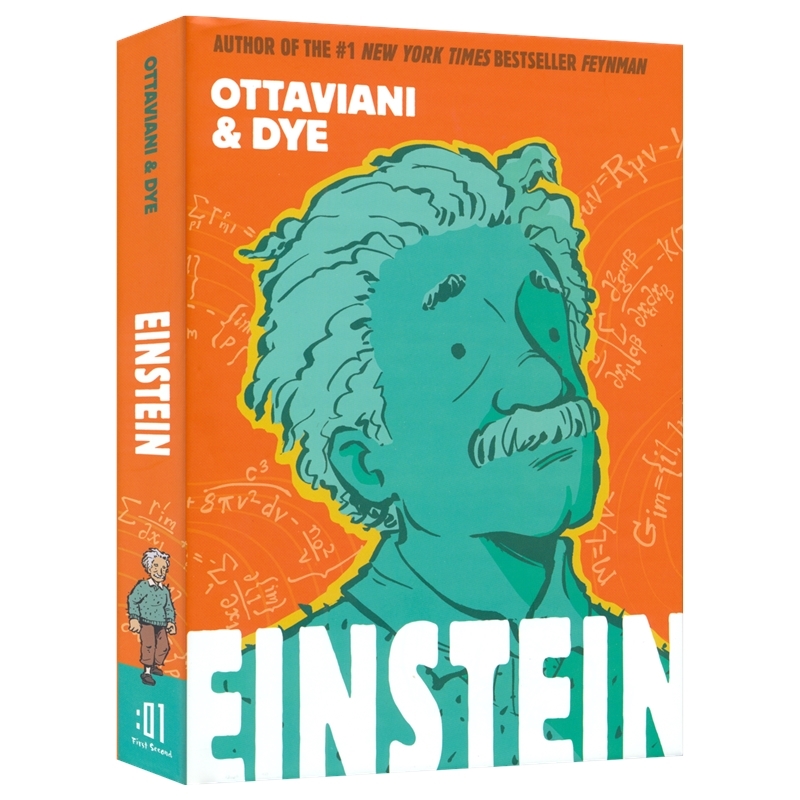 Einstein 爱因斯坦 科学家全彩漫画传记 精装 百科科普 青少年英语课外读物 英文原版进口儿童图书