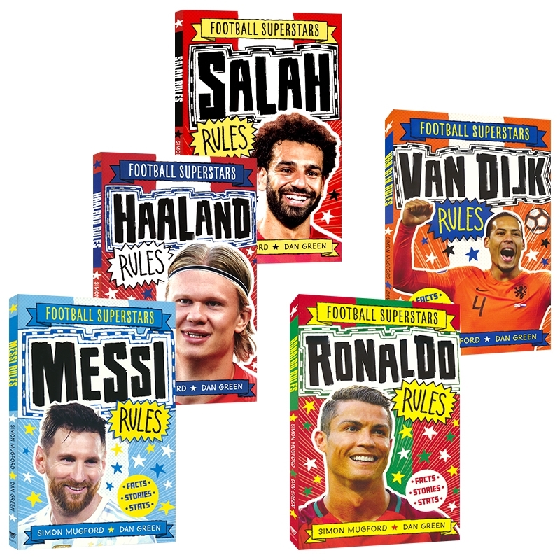 Football Superstars Messi Rules 足球超级巨星 梅西罗纳尔多萨拉赫范迪克哈兰德 人物传记 小学生课外读物 英文原版进口儿童图书