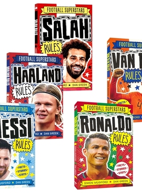 Football Superstars Messi Rules 足球超级巨星 梅西罗纳尔多萨拉赫范迪克哈兰德 人物传记 小学生课外读物 英文原版进口儿童图书