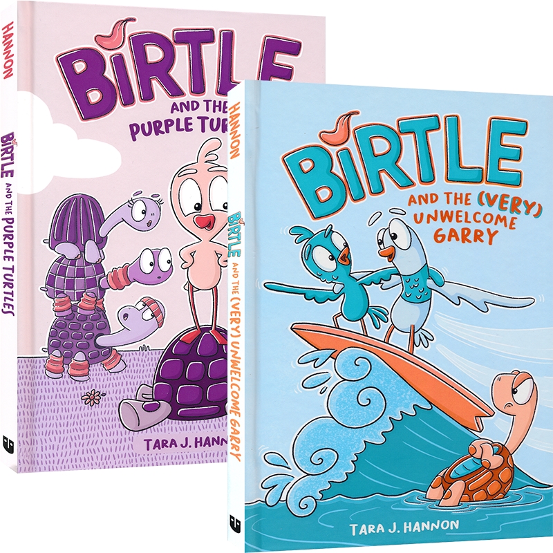 Birtle and the Purple Turtles Birtle and the (Very) Unwelcome Garry 乌龟和小鸟2册 幽默漫画 英文课外读物 英文原版进口图书