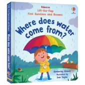 From Come Does 儿童翻翻书 百科科普 尤斯伯恩 幼儿问答系列 First Water 进口 Questions AnswersWhere 水从何而来 英文原版 and