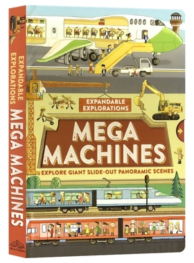 【自营】Expandable Explorations Mega Machines 巨型机器 立体翻翻页 可拉伸机关 折叠式场景 机械原理 少儿课外读物 英文原版