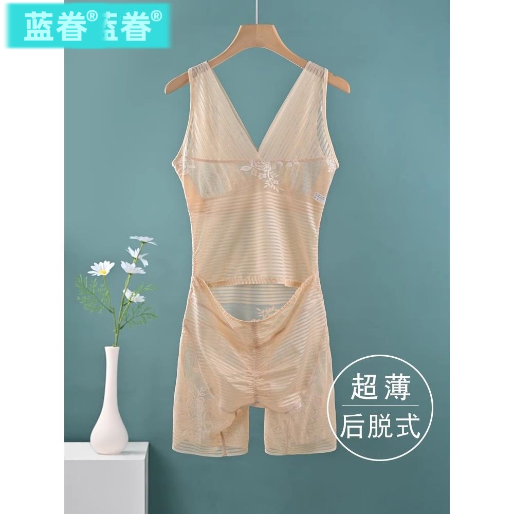 后脱式塑身衣连体夏季薄款收腹束腰提臀塑形美体超薄平角束身内衣
