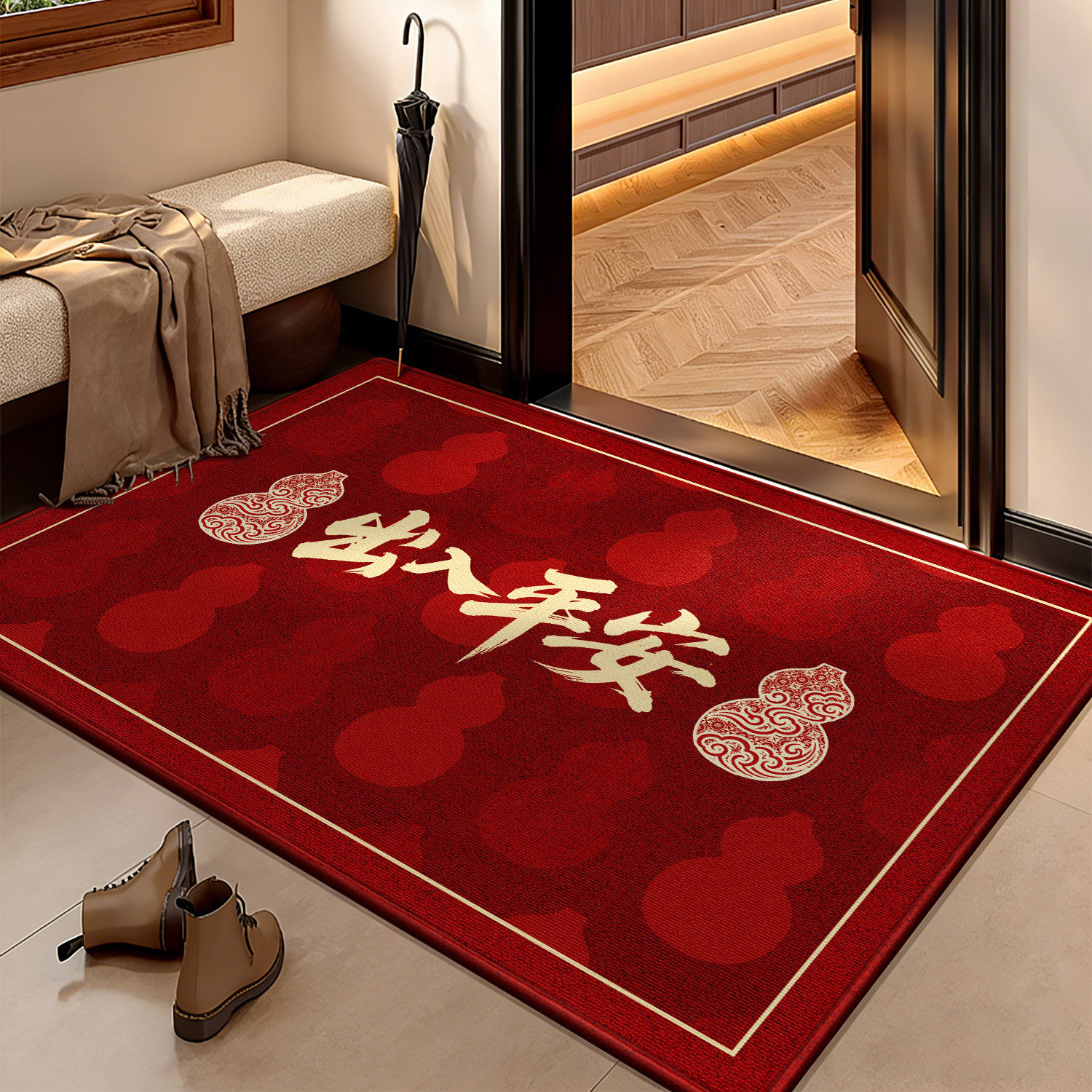 新年入户门地垫玄关进门口新款脚垫子防滑除尘耐脏地毯耐磨可裁剪,居家布艺,入户地垫,淘宝优惠券,粉丝福利购,淘宝优惠卷