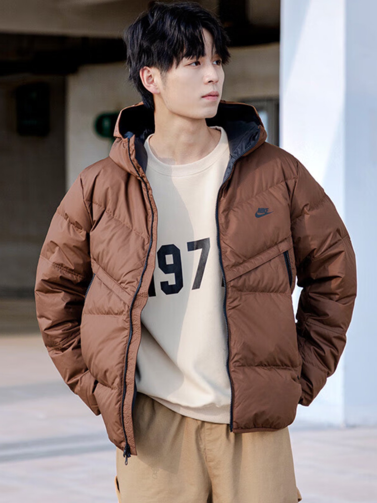 男子羽绒服Nike耐克防风保