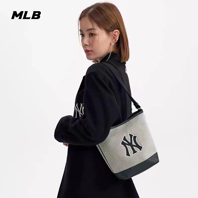 MLB水桶包大LOGONY印花帆布包