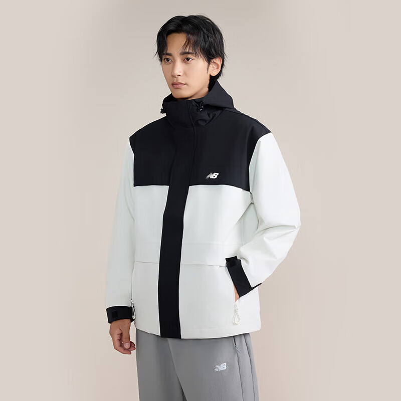 NEW BALANCE 外套男女装工装连帽衣简约百搭梭织运动夹克AMJ43313