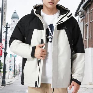 阿迪达斯羽绒服官方旗舰正品新款男士保暖立领男款