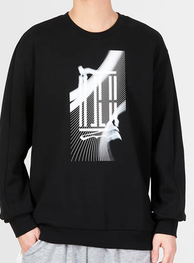 阿迪达斯男装2024秋季新款武极印花圆领卫衣运动健身套头衫IA8183