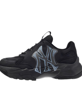 MLB 男女情侣老爹鞋大标做旧厚底增高运动休闲鞋 3ASHVT65N YT