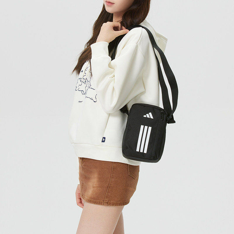阿迪达斯单肩包男包女包运动包情侣旅游便携斜挎包小包JZ7085