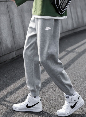 耐克灰色裤子男裤运动收口小脚裤休闲裤宽松长裤BV2680-063