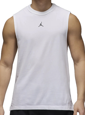 NIKE耐克背心男装Jordan篮球运动透气休闲圆领无袖T恤FN5857-100