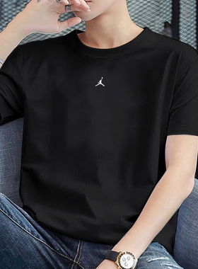 Nike耐克2024夏季新款男子JORDAN运动休闲短袖AJ小标T恤男FN5830