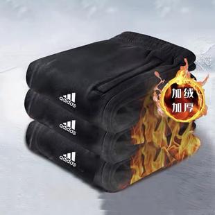 阿迪达斯裤子男官方旗舰正品2023冬季加绒卫裤篮球长裤男款运动裤