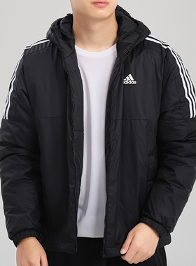 Adidas阿迪达斯男装冬季棉服连帽保暖运动外套GH4601