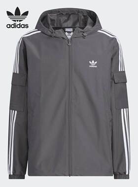 Adidas/阿迪达斯三叶草男女装时尚经典运动梭织连帽外套KB1942