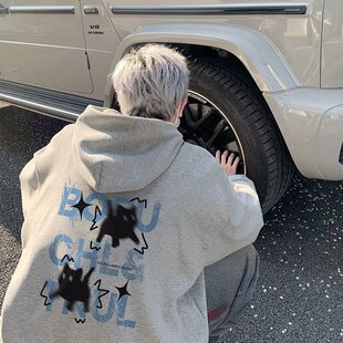 初高中学生潮牌秋冬季外套青少年加绒加厚帅气卫衣男款连帽衫衣服