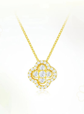 幸运四叶草项链一款四戴纯银吊坠