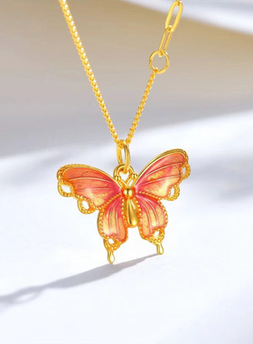 古法烧蓝纯银吊坠时尚百搭轻奢