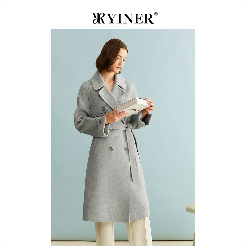 【绵羊毛+牦牛绒】YINER音儿专选女装冬季双面毛呢大衣外套