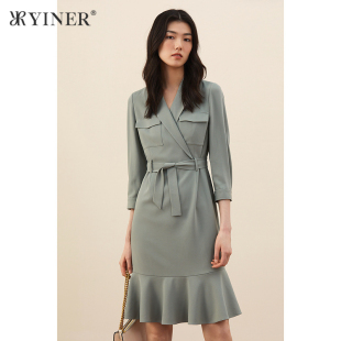 优雅时尚 法式 通勤OL连衣裙 春季 YINER音儿女装