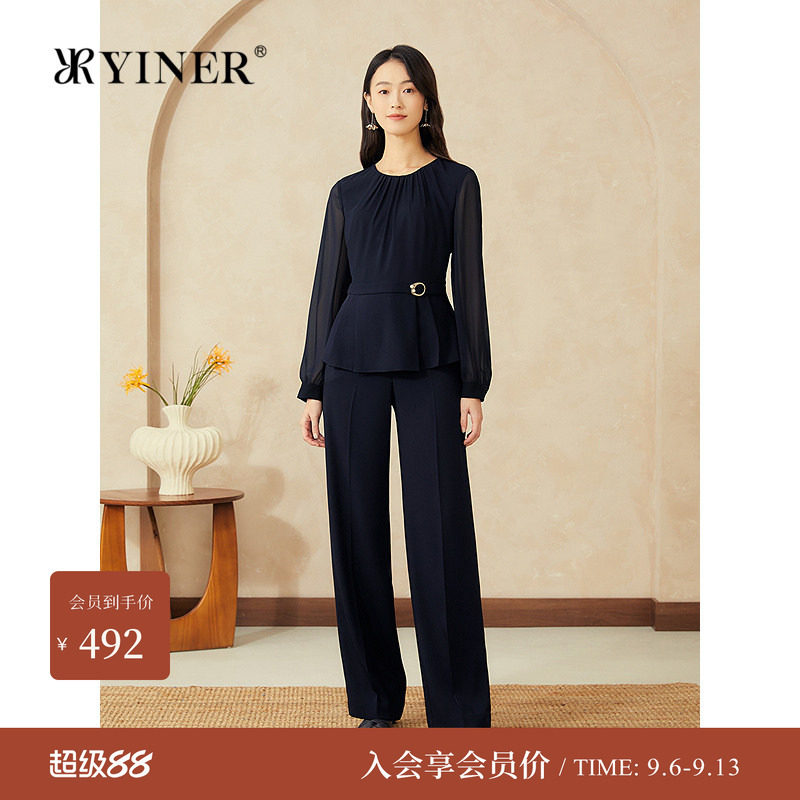 YINER音儿醋酸法式小蛮腰衬衫图片