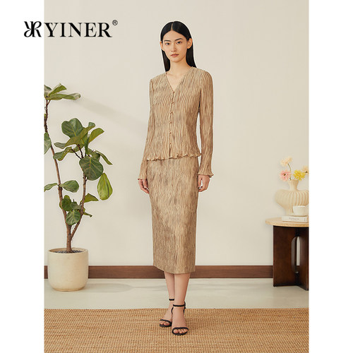 YINER音儿法式美拉德褶艺衬衫
