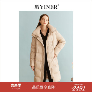 连帽羽绒服 YINER音儿女装 聚暖白鹅绒 2023冬季 中长款