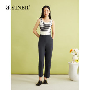 夏季 法式 100綿羊毛 優(yōu)雅職場長褲 錐形休閑褲 YINER音兒女裝