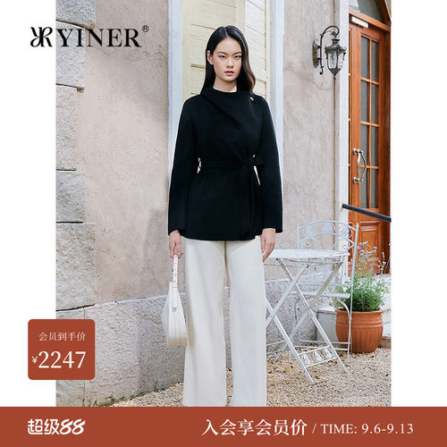 音儿冬季新款羊毛羊绒双面呢大衣