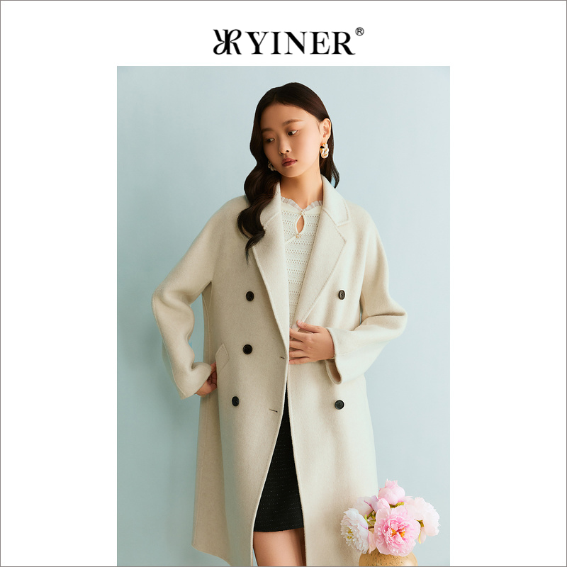 【绵羊毛+骆驼绒】YINER音儿专选女装冬季双面羊毛呢大衣外套
