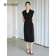 雅致黑裙 荡领盖袖 YINER音儿专选2025夏季 醋酸法式 连衣裙 新款