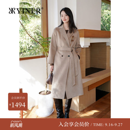 冬季音儿女装绵羊毛双面呢大衣
