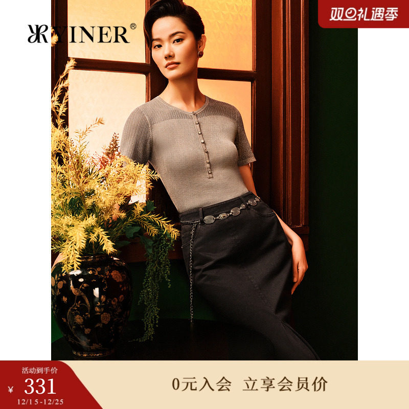 【1996系列】YINER音儿夏季超细旦星尘纱毛针织衫法式上衣