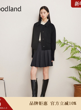【裸感羊绒】Goodland美地女装冬季时尚美丽诺羊毛短外套