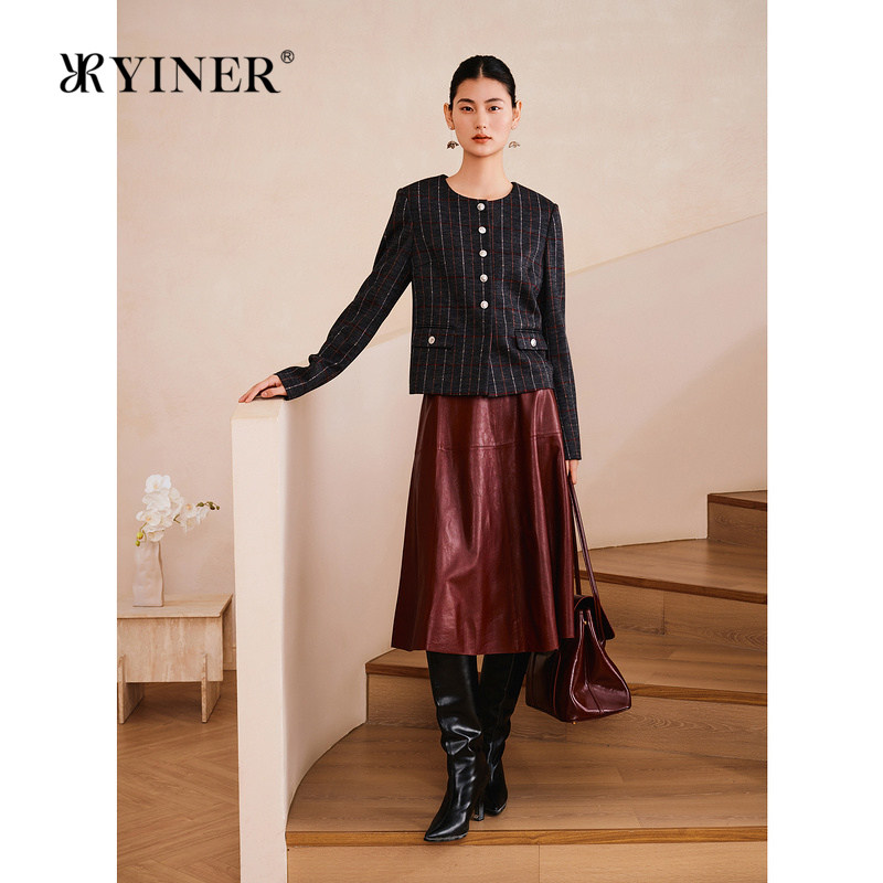 【舒心】YINER音儿专选春季新款羊毛法式复古格纹小香风短外套,女装/女士精品,短外套,淘宝优惠券,粉丝福利购,淘宝优惠卷