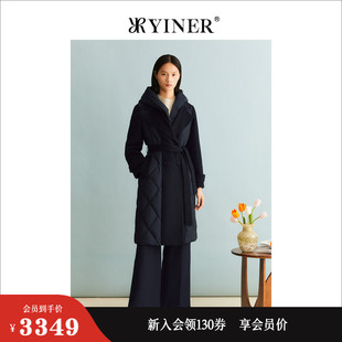 连帽羽绒服 YINER音儿女装 聚暖白鹅绒 2023冬季 中长款