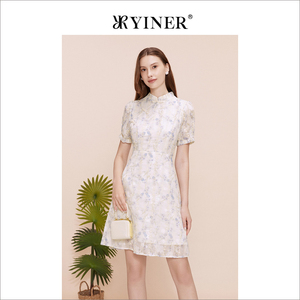 YINER音儿专选女装夏季摩登新中式旗袍式国风连衣裙