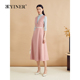 100细支羊毛 YINER音儿秋季 法式 V领无袖 气质连衣裙