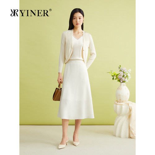 YINER音儿女装夏季桑蚕丝洗绢丝宽松针织开衫