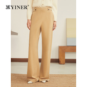 通勤莱赛尔羊毛混纺宽松直筒休闲裤 YINER音儿2025秋季 新款
