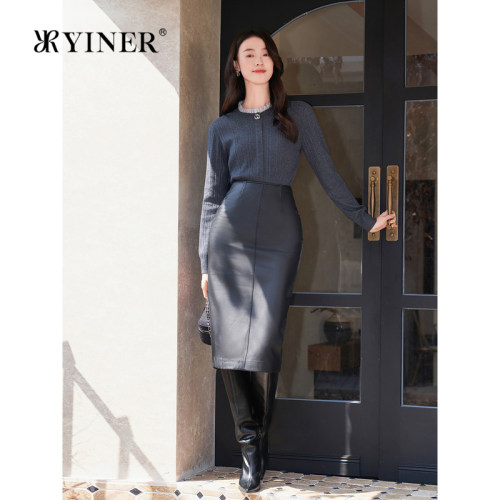 反季YINER女木耳花边领针织衫
