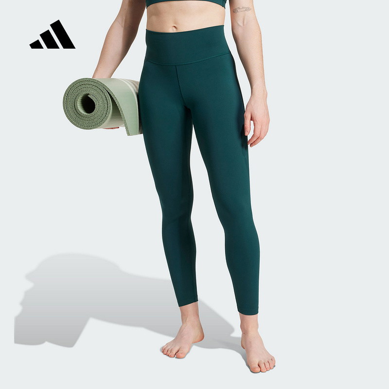 adidas阿迪达斯健身九分裤2025秋女瑜伽普拉提裸感紧身裤 JW7581