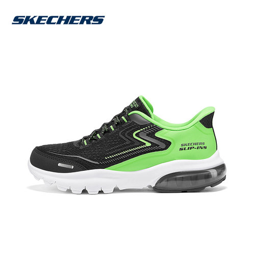 Skechers斯凯奇25新款男复古慢跑时尚休闲绑带运动鞋405297L/BLK